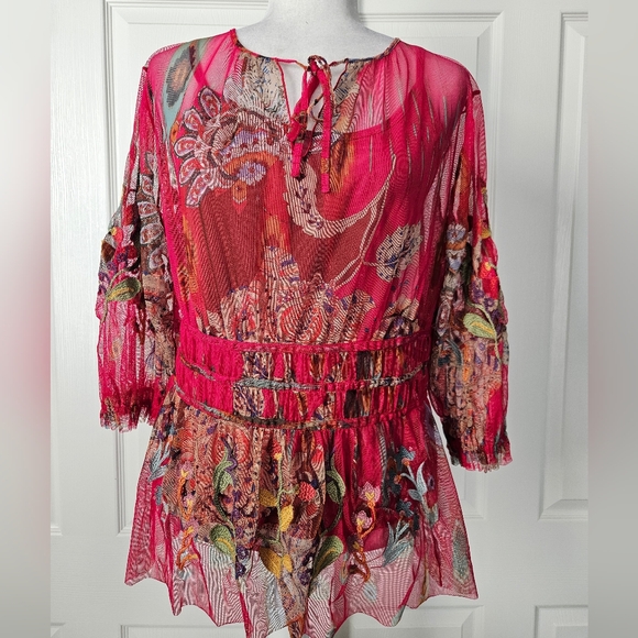 Johnny Was Tops - Johnny Was NWT Peasant Ruffle Blouse